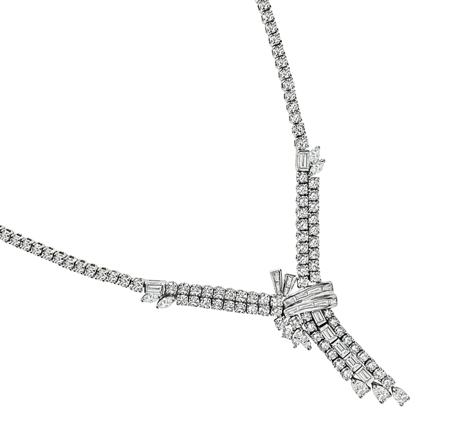 Estate 20.00ct Diamond Gold Necklace