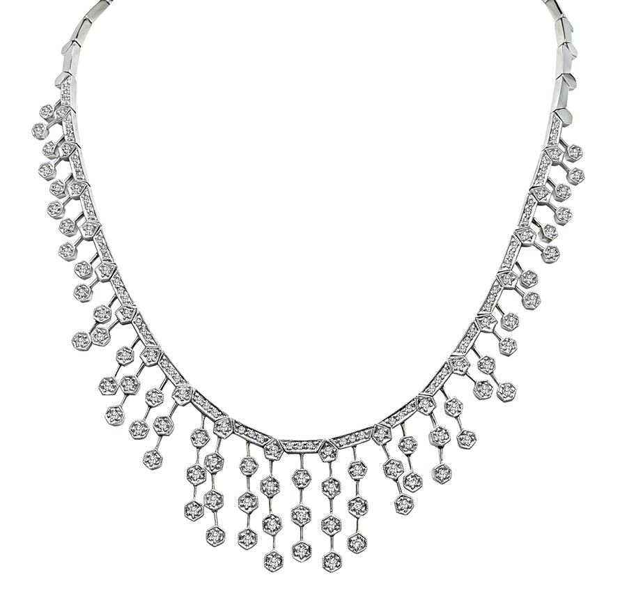 Estate 3.62ct Diamond Gold Necklace