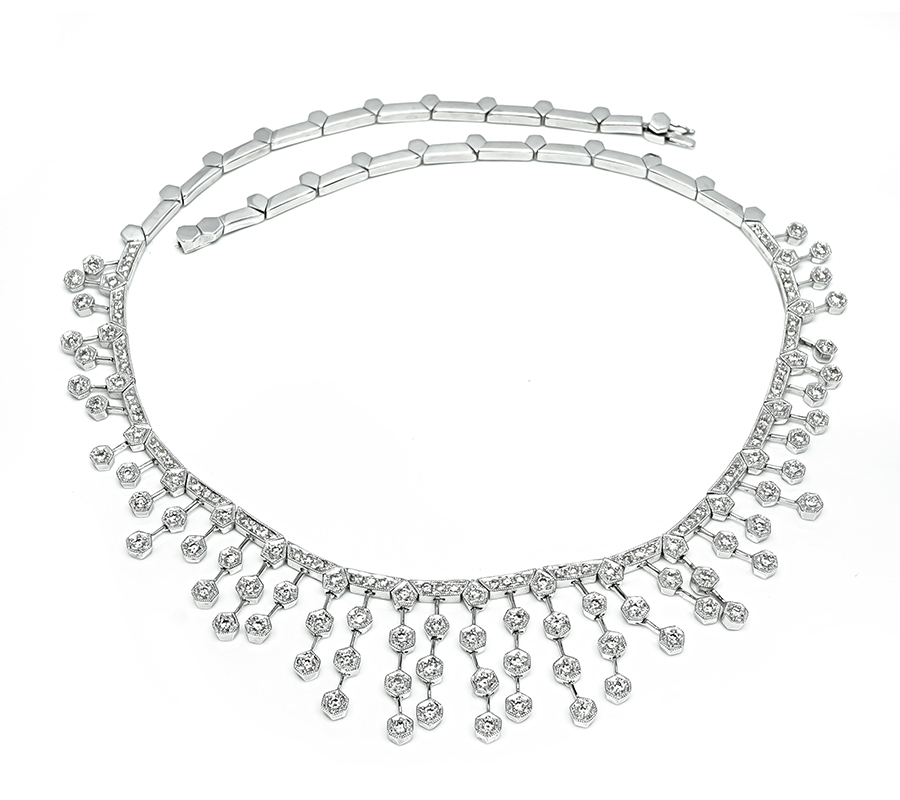 Estate 3.62ct Diamond Gold Necklace