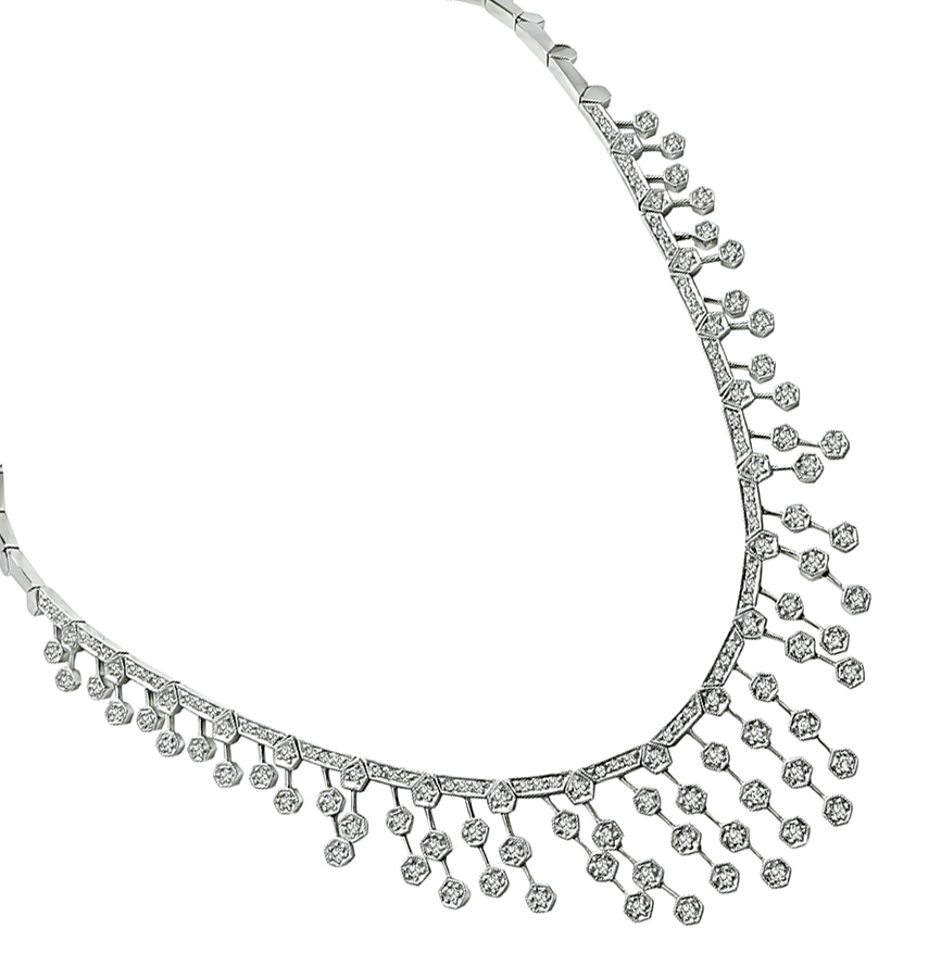 Estate 3.62ct Diamond Gold Necklace