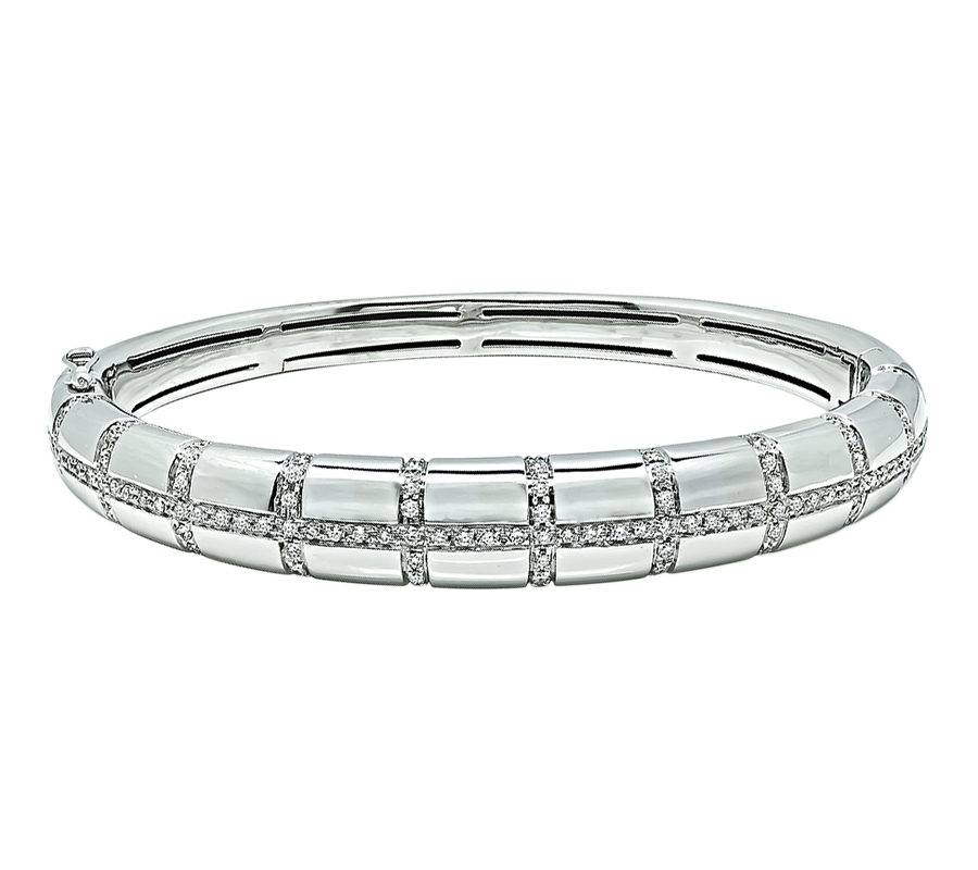 Estate 1.20ct Diamond Gold Bangle
