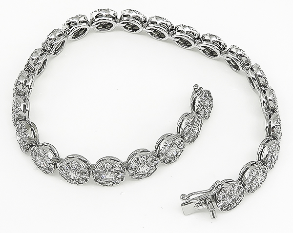 Estate 6.50ct Diamond Gold Bracelet