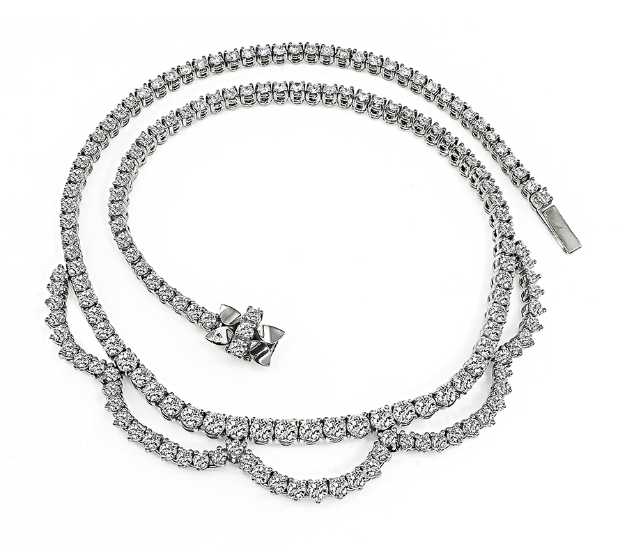 Estate 15.00ct Diamond White Gold Necklace