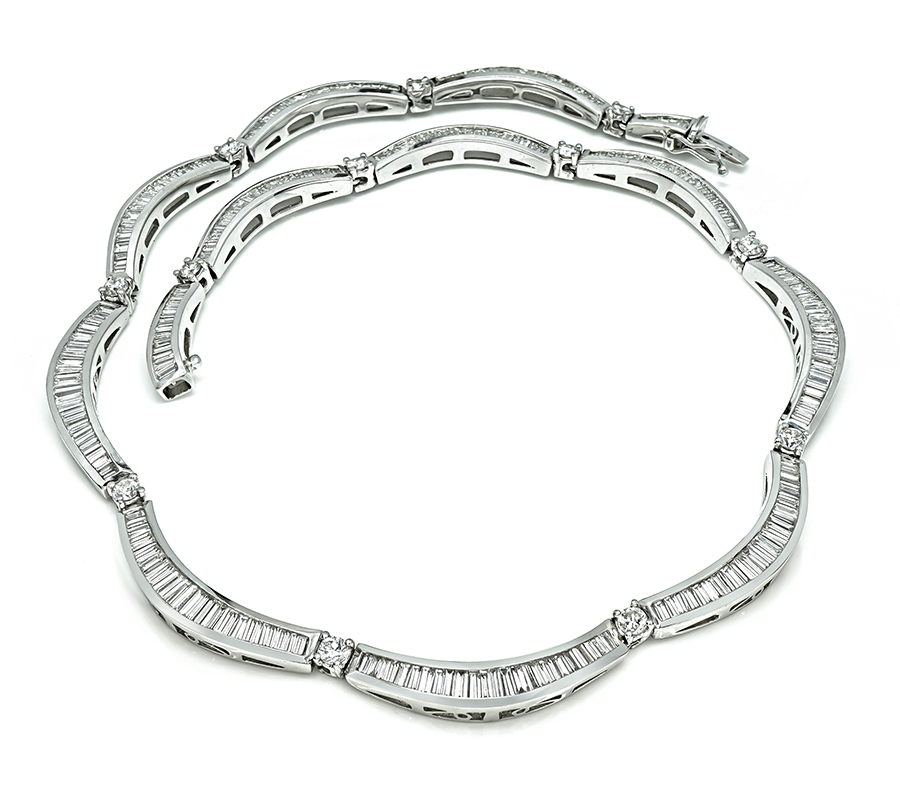 Estate 11.50ct Diamond Gold Choker Necklace