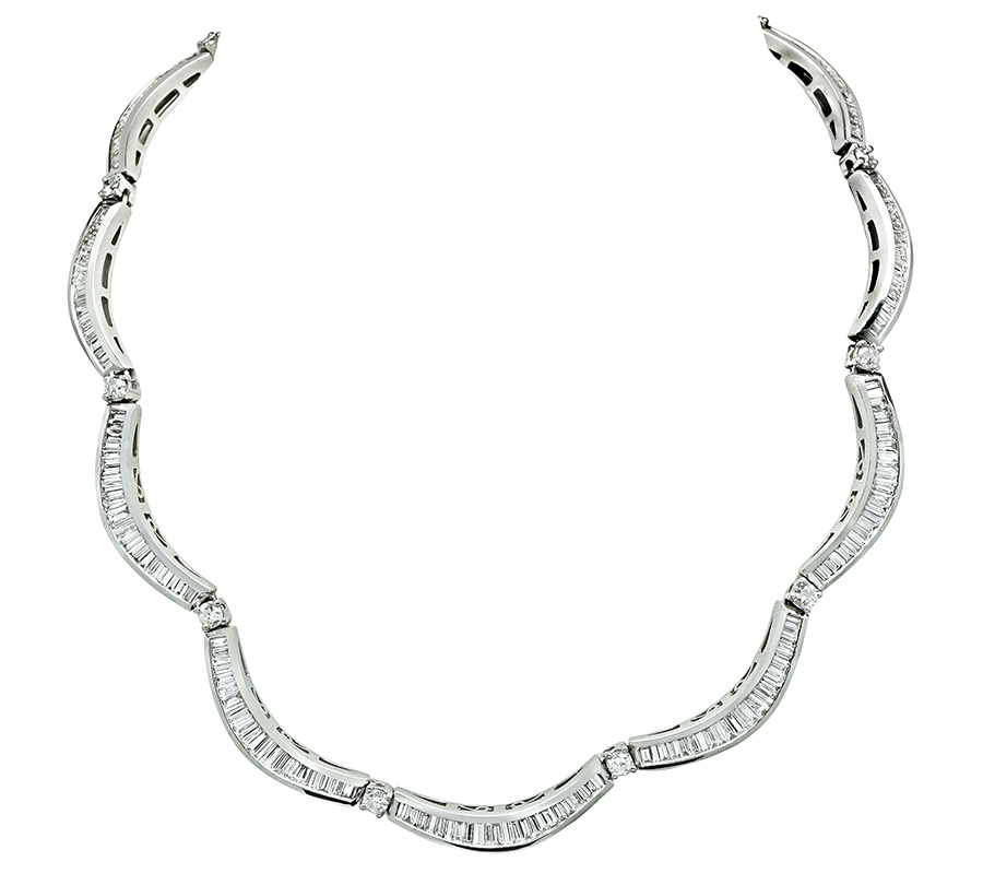 Estate 11.50ct Diamond Gold Choker Necklace