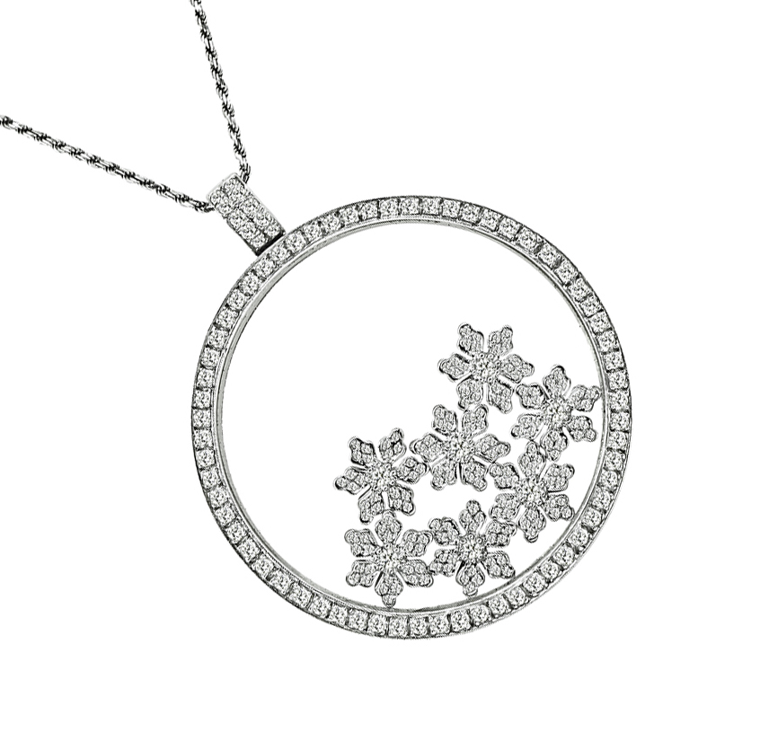 Estate 3.50ct Diamond Gold Pendant Necklace
