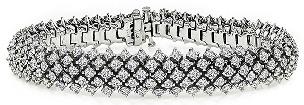 Estate 12.03ct Diamond Gold Bracelet