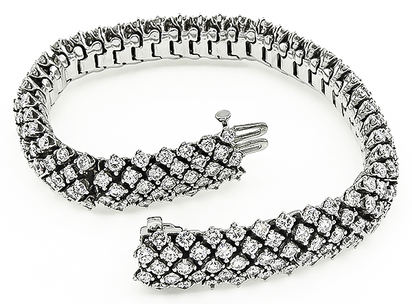 Estate 12.03ct Diamond Gold Bracelet