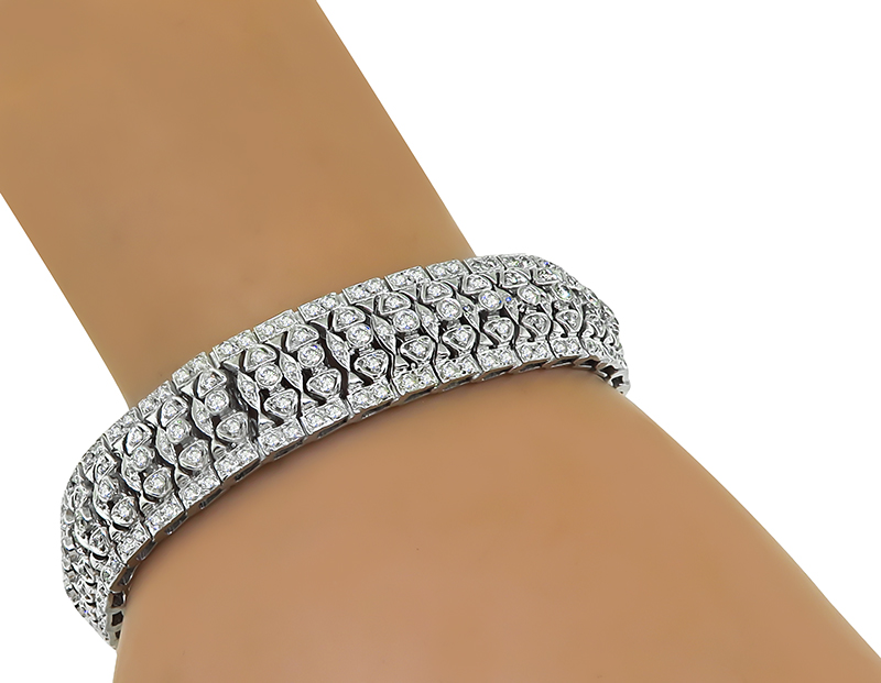 Estate 5.70ct Diamond Gold Bracelet