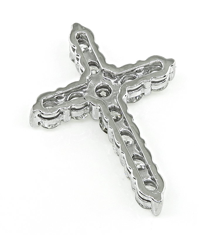 Estate 1.92ct Diamond Tiffany Style Cross Pendant