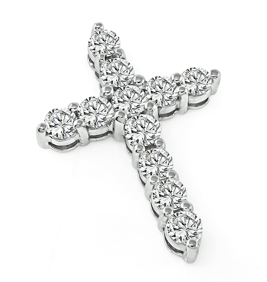 Estate 1.92ct Diamond Tiffany Style Cross Pendant