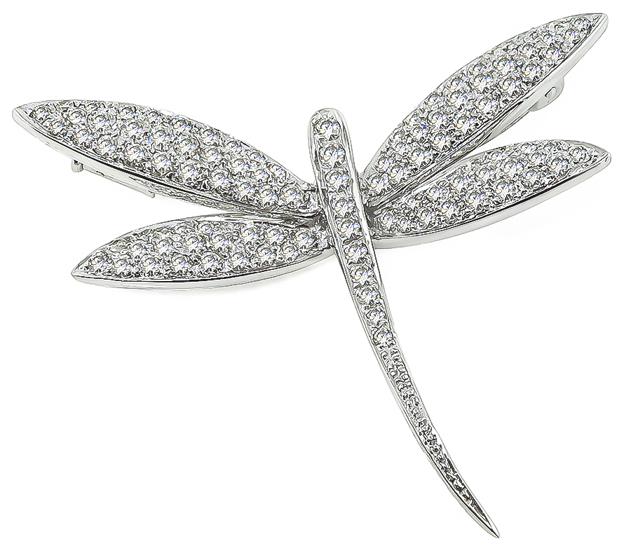 Estate 1.71ct Diamond Dragonfly Pin
