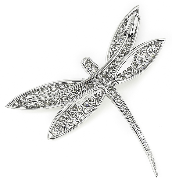 Estate 1.71ct Diamond Dragonfly Pin