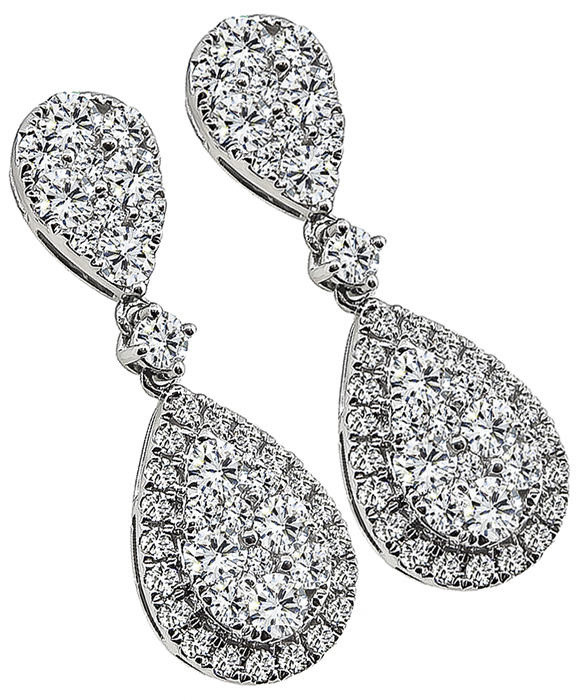 Estate 2.50ct Diamond Drop Earrings