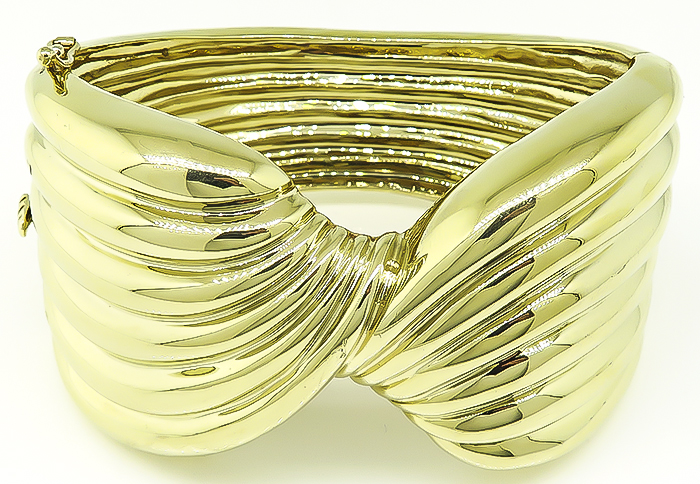 Estate 1.50ct Diamond Gold Bangle