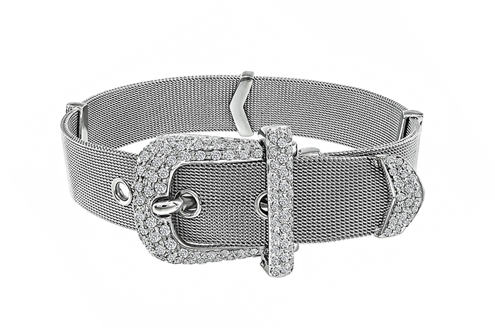 Estate 4.00ct Diamond Belt Buckle Bracelet