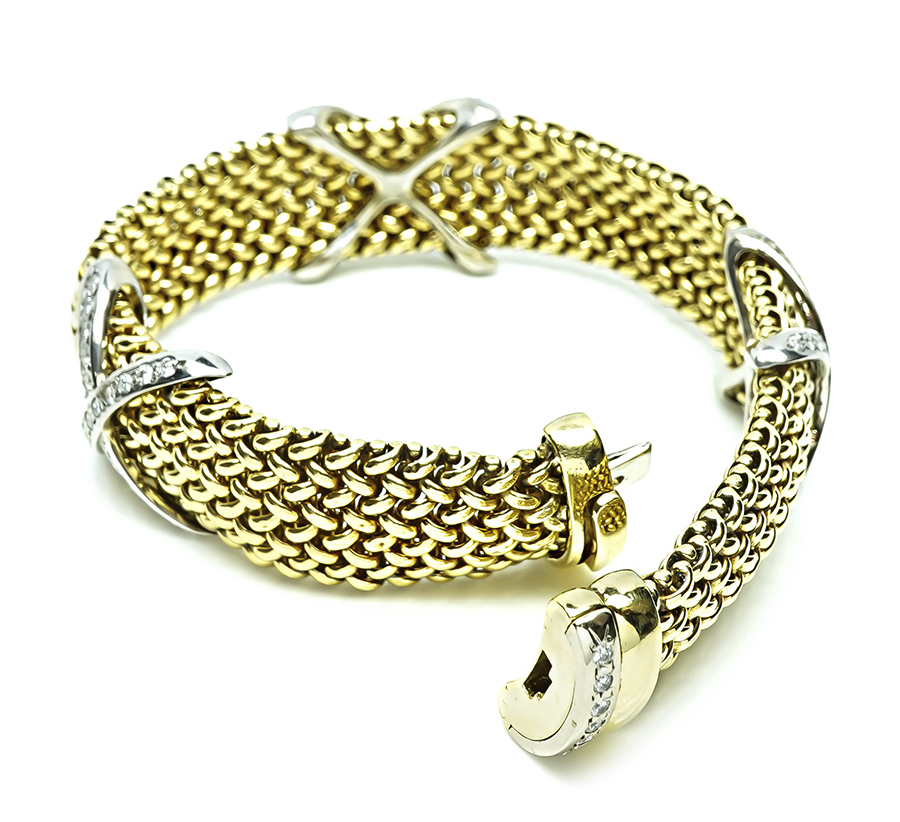 Estate 2.00ct Diamond Gold Bracelet