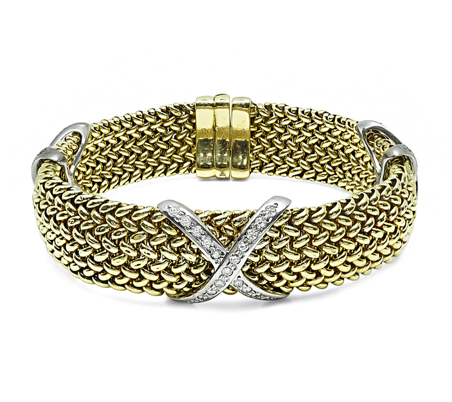Estate 2.00ct Diamond Gold Bracelet