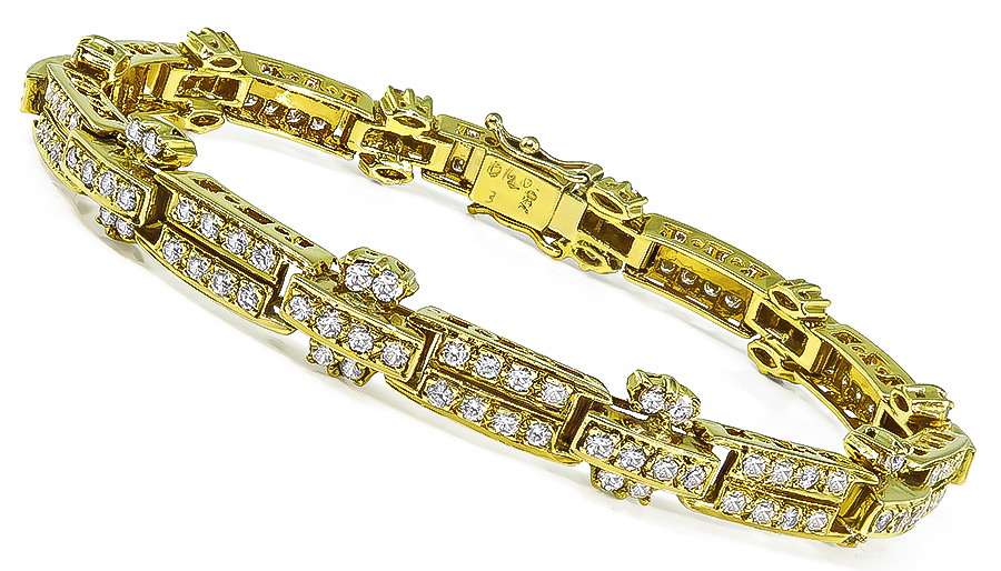 Estate 4.50ct Diamond Gold Bracelet