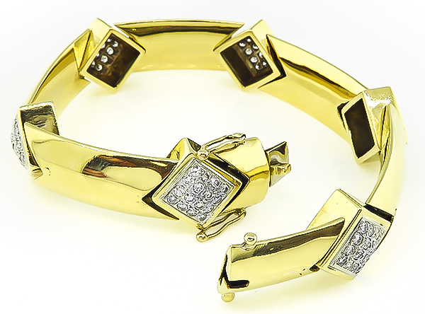 Estate 2.50ct Diamond Gold Bracelet
