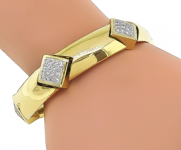 Estate 2.50ct Diamond Gold Bracelet