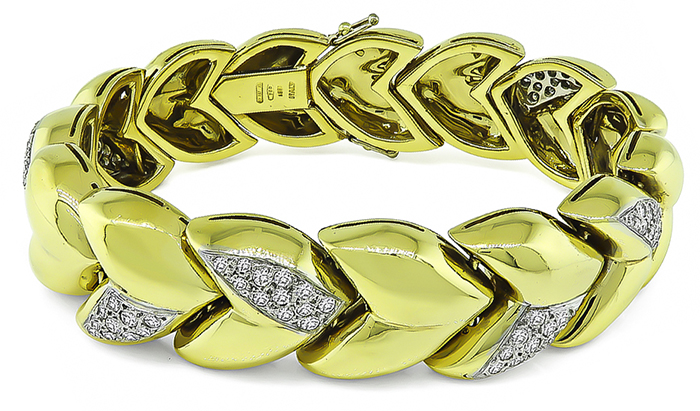 Estate 3.50ct Diamond Gold Bracelet