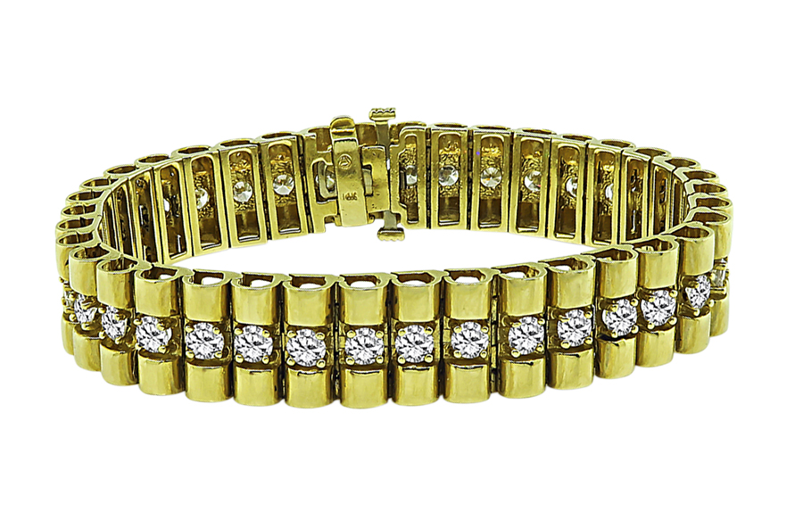 Estate 5.70ct Diamond Gold Bracelet