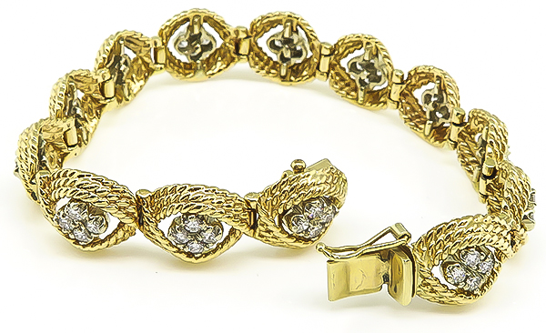 Estate 3.00ct Diamond Gold Bracelet