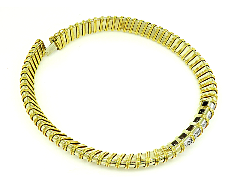 Estate Nabucco 1.80ct Diamond Gold Choker Necklace