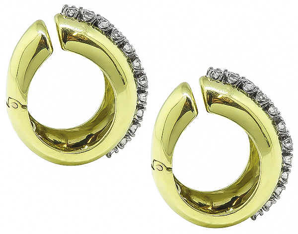 Estate 4.00ct Diamond Gold Earrings