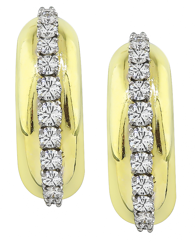 Estate 4.00ct Diamond Gold Earrings