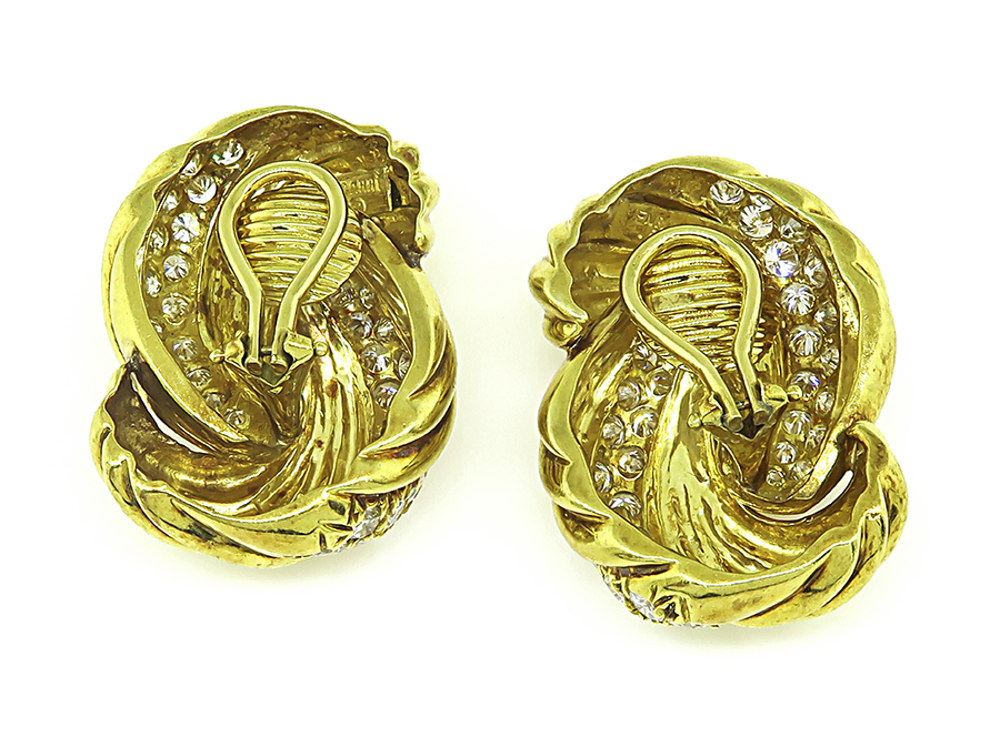 Estate 2.00ct Diamond Gold Earrings