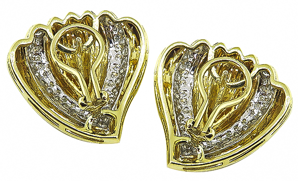 Estate 1.75ct Diamond Gold Earrings