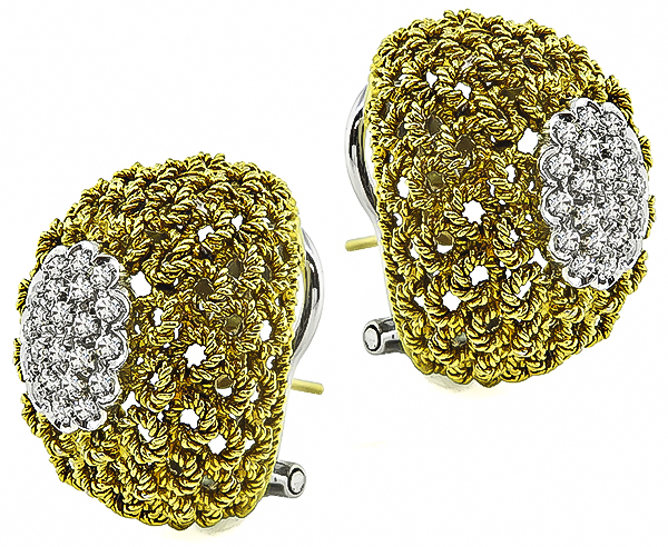 Estate 0.80ct Diamond Gold Earrings