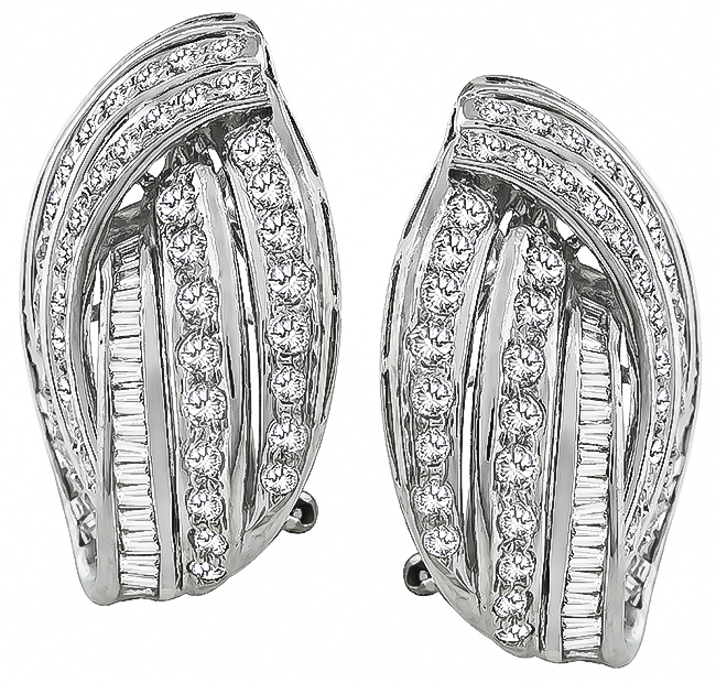 Estate 4.50ct Diamond Gold Earrings