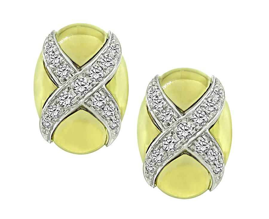 Estate 1.30ct Diamond Gold Earrings