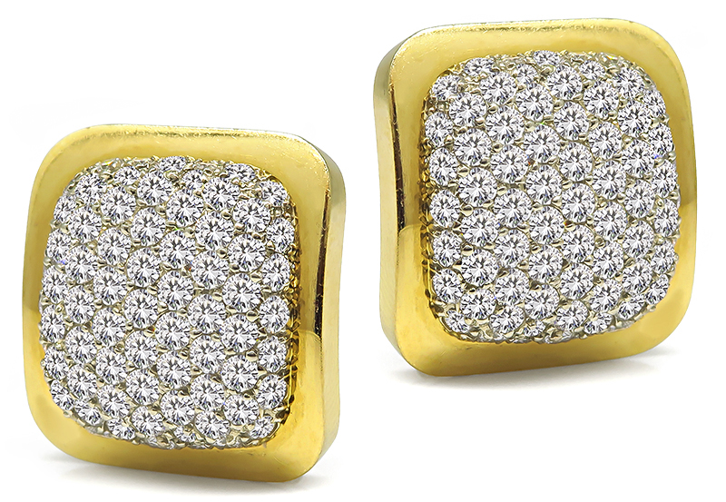 Estate 6.00ct Diamond Gold Earrings