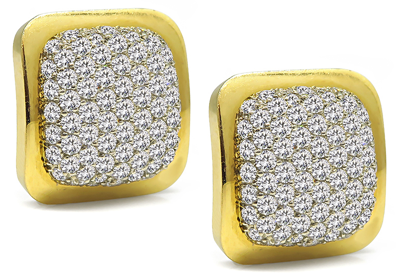 Estate 6.00ct Diamond Gold Earrings