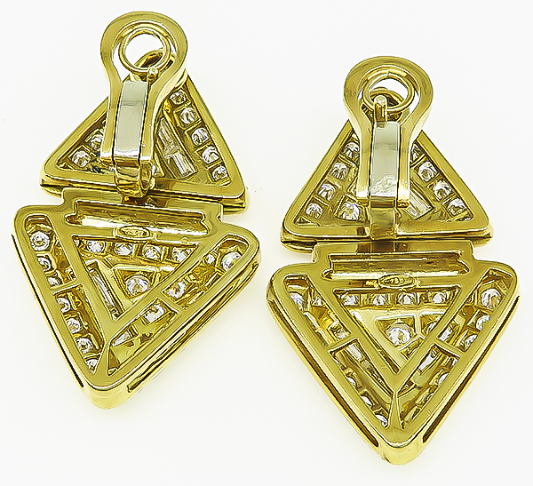 Estate 4.00ct Diamond Gold Earrings