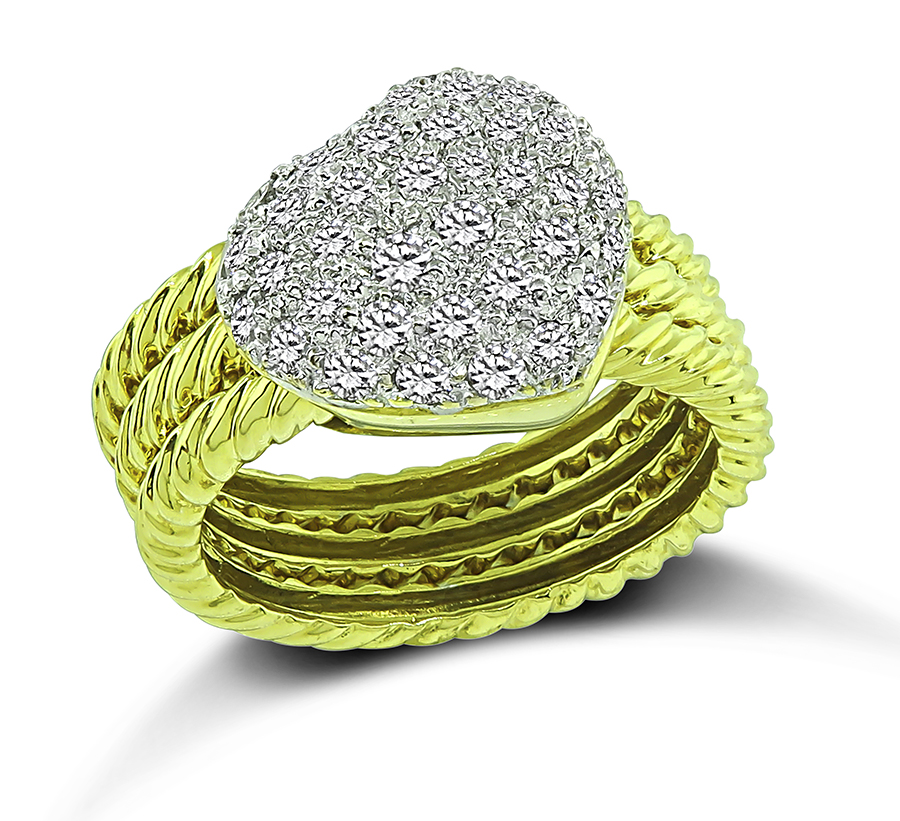 Estate 0.75ct Diamond Heart Ring