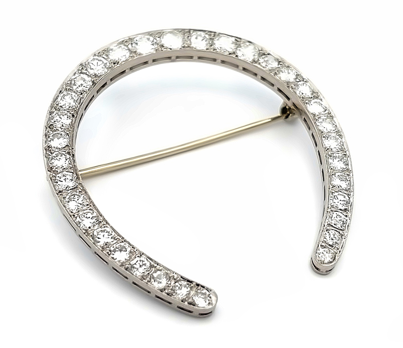 Estate 3.50ct Diamond Horse Shoe Pin