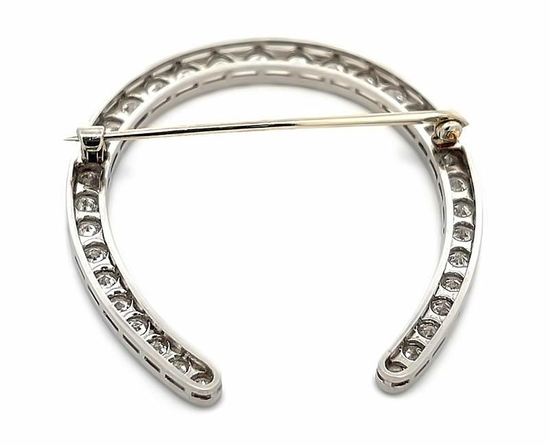 Estate 3.50ct Diamond Horse Shoe Pin