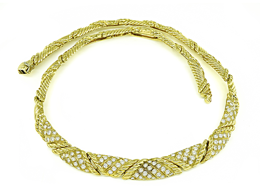 Estate 4.00ct Diamond Gold Necklace