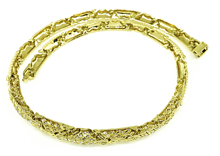 Estate 4.00ct Diamond Gold Necklace
