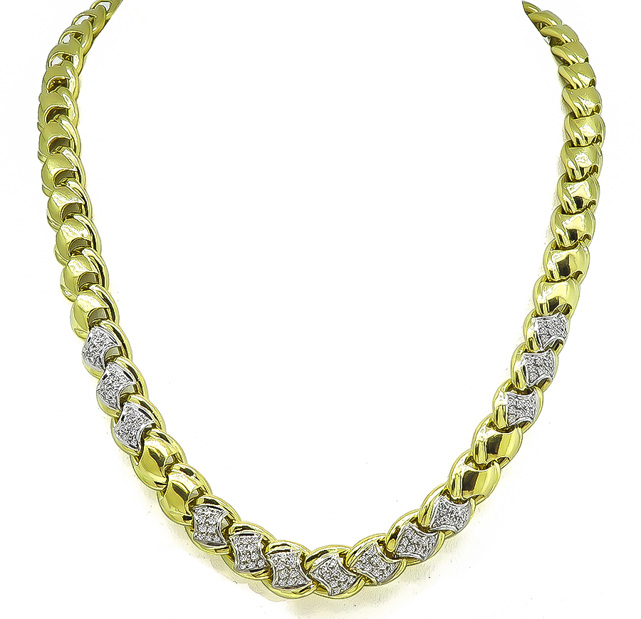 Estate 3.50ct Diamond Gold Necklace