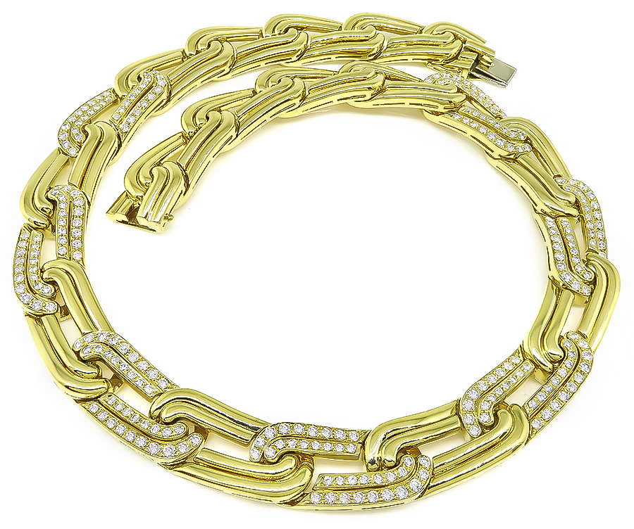 Estate 5.14ct Diamond Gold Necklace