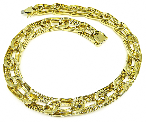 Estate 5.14ct Diamond Gold Necklace