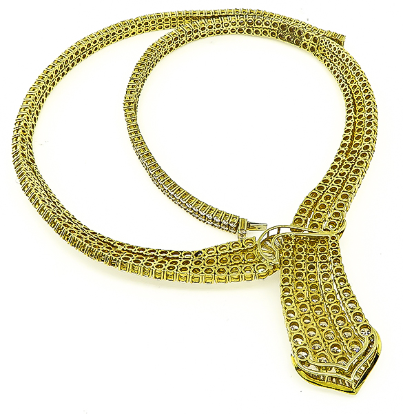 Estate 25.00ct Diamond Gold Necklace