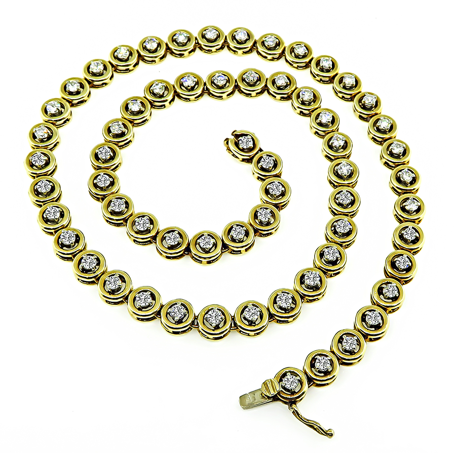 Estate 4.15ct Diamond Tennis Necklace