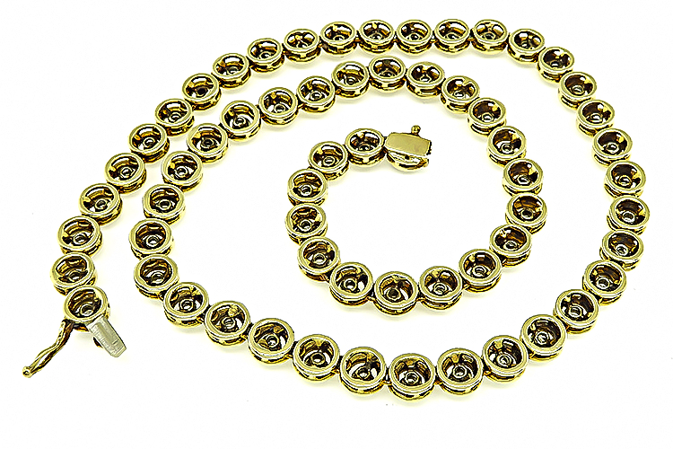 Estate 4.15ct Diamond Tennis Necklace